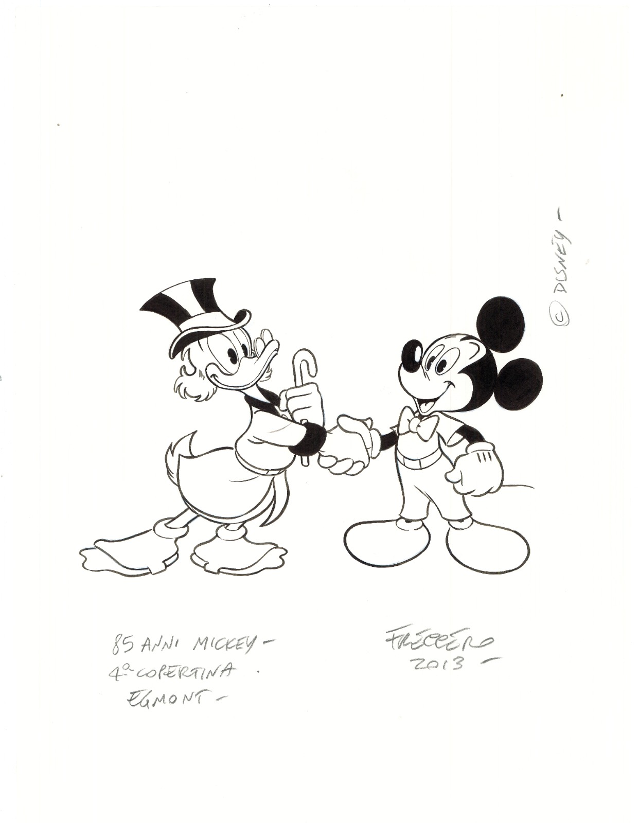 Illustrazione Originale – Andrea Freccero “82 anni Topolino”