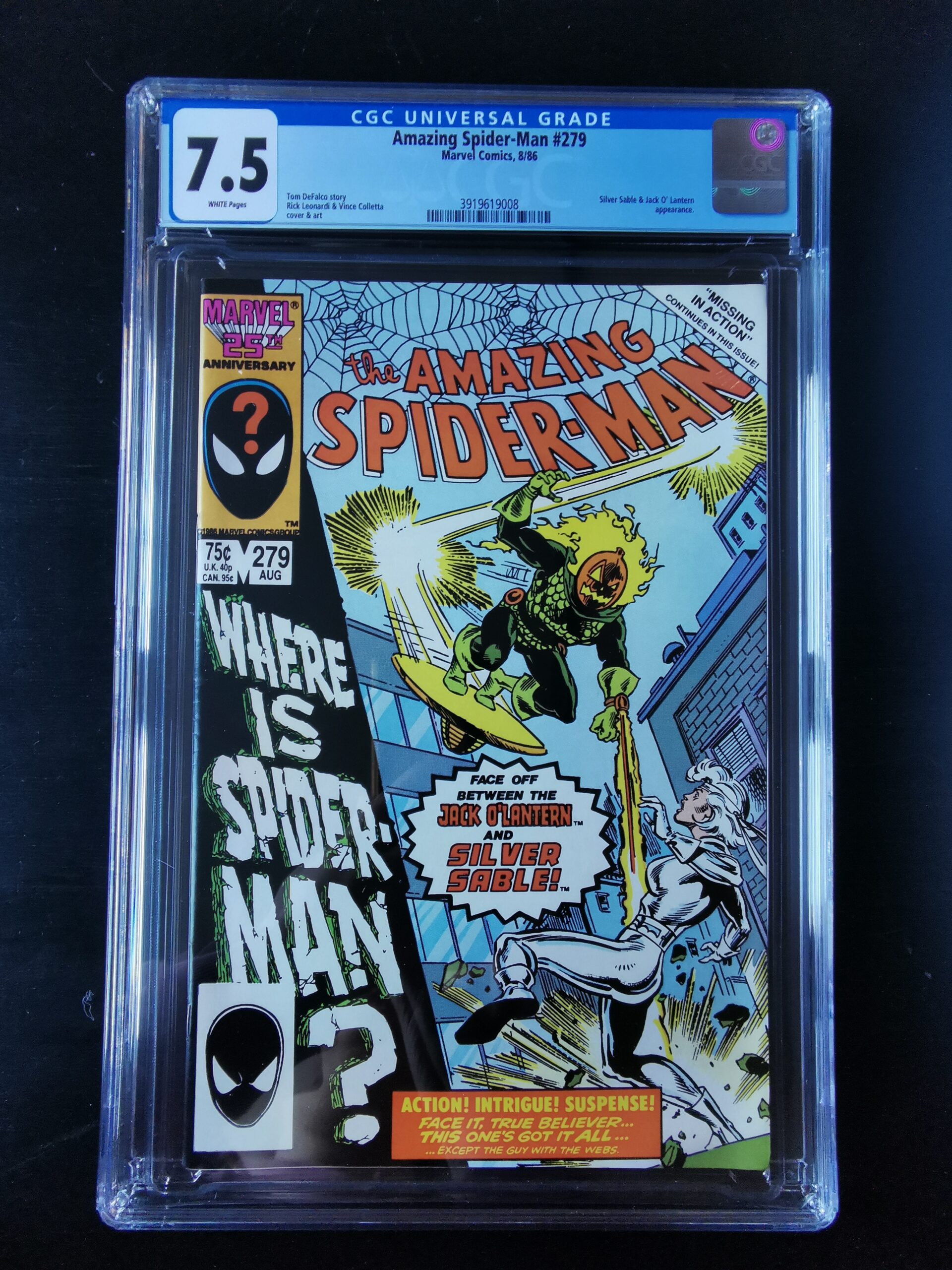 Amazing Spider man #279 CGC  7.5