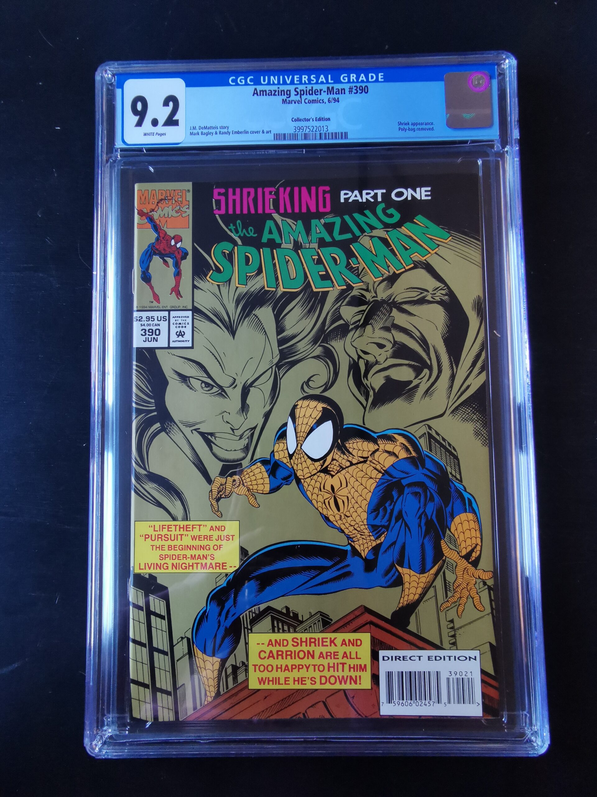 Amazing Spider man #390 CGC 9.2