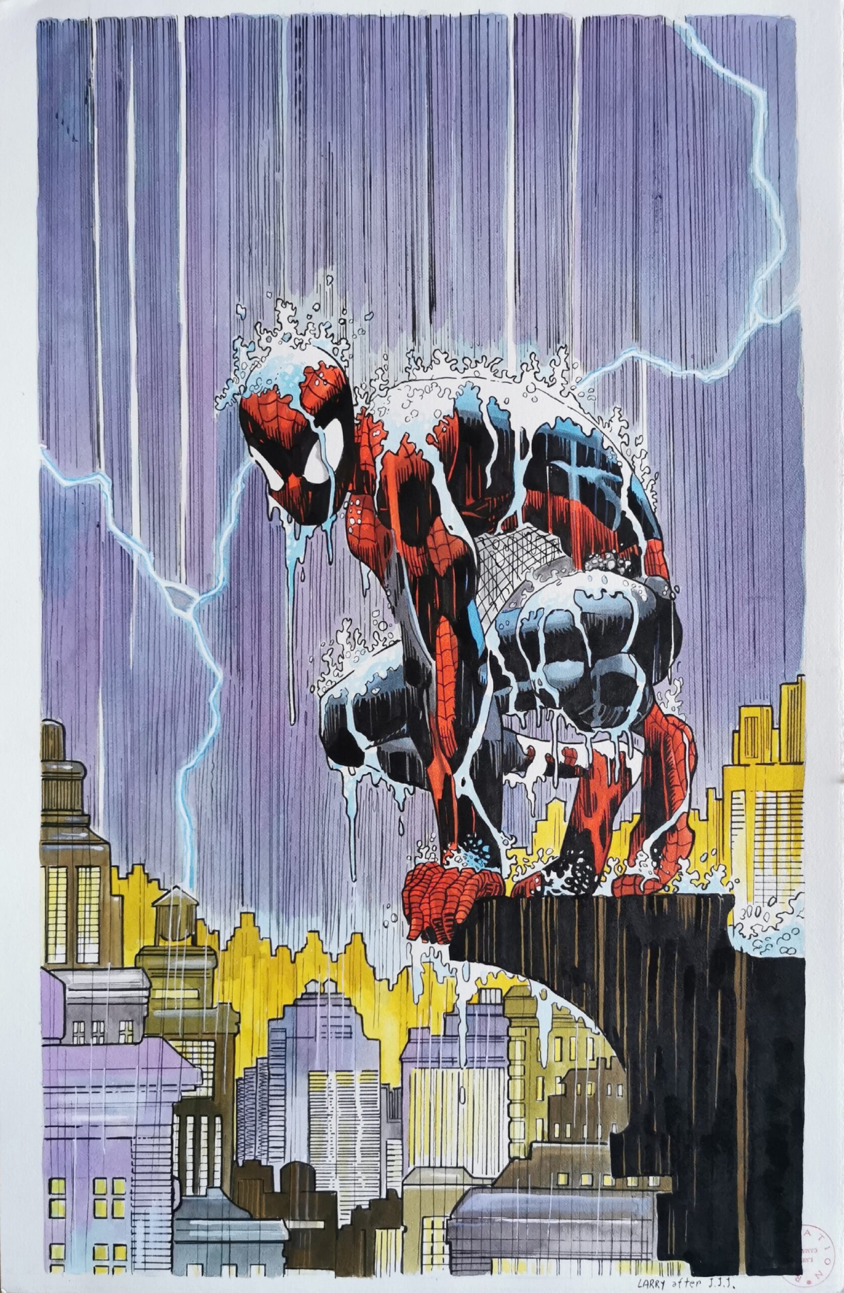 Illustrazione originale Larry Camarda “After J.J.J. – Spider man”