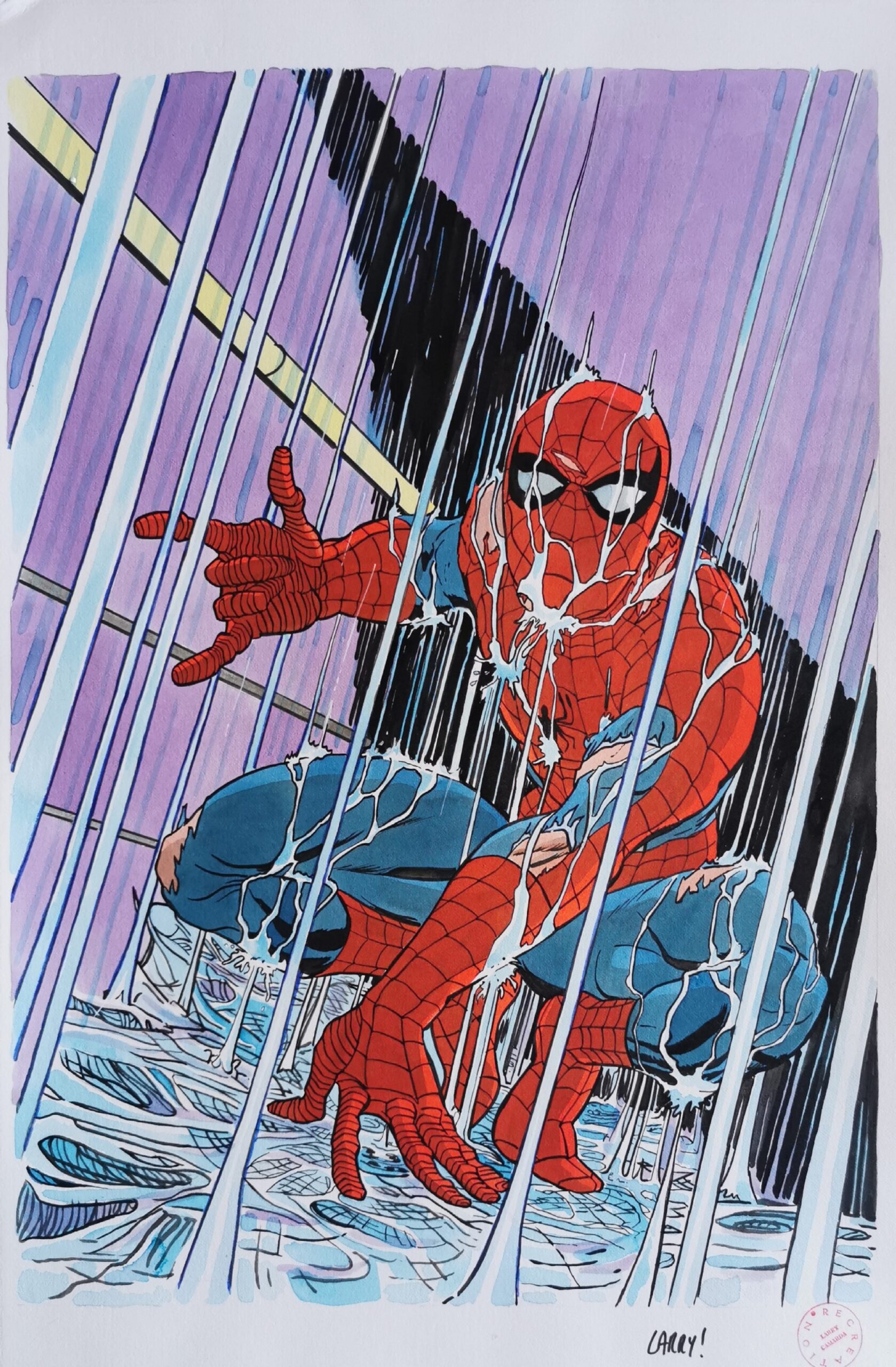 Illustrazione originale Larry Camarda “Spider man”