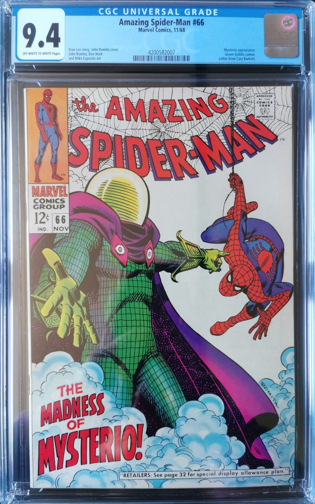 Amazing Spider man #66 CGC 9.4