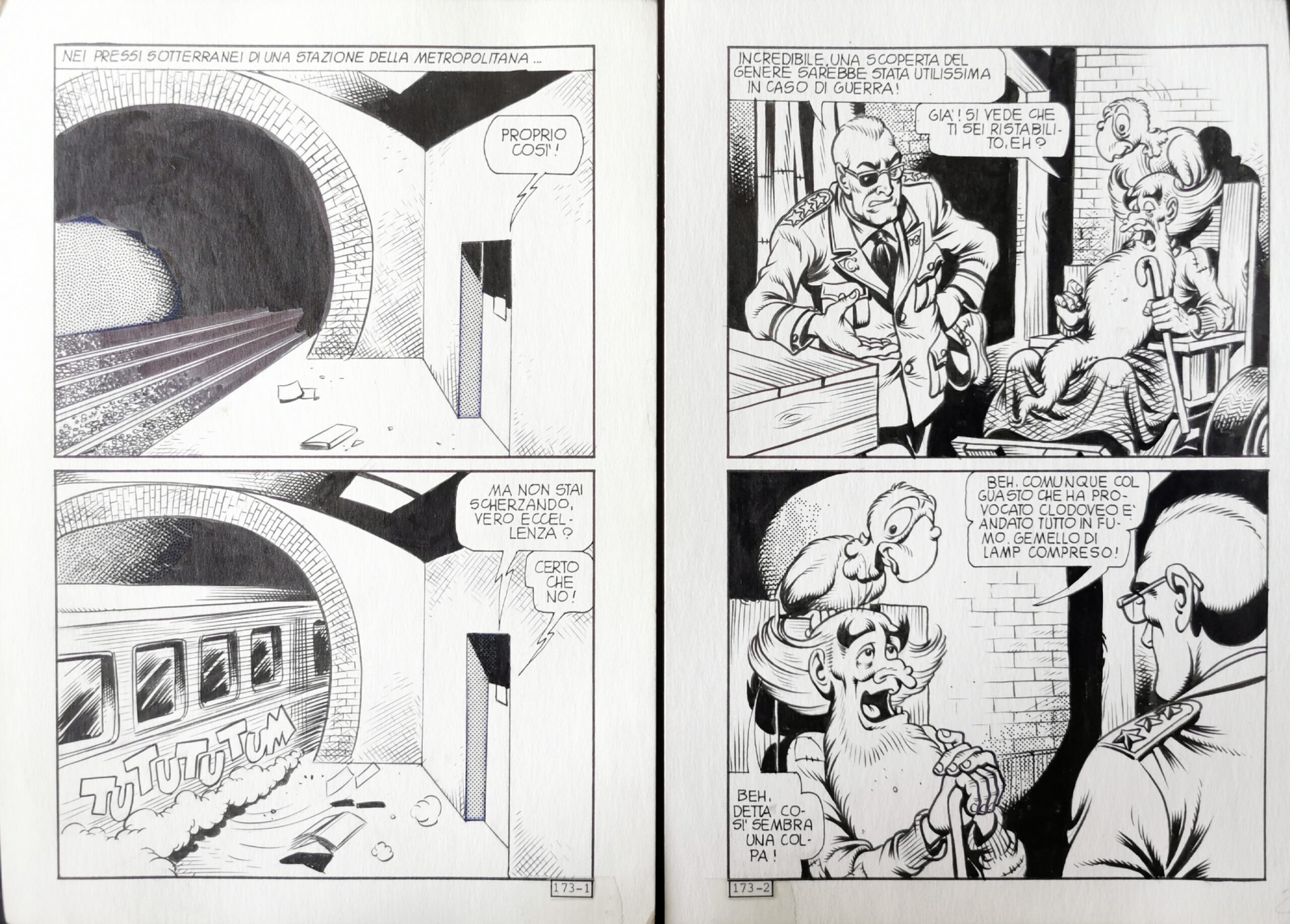 Tavola originale Alan Ford #173 Piffarerio – Chiarini pag. 1/2