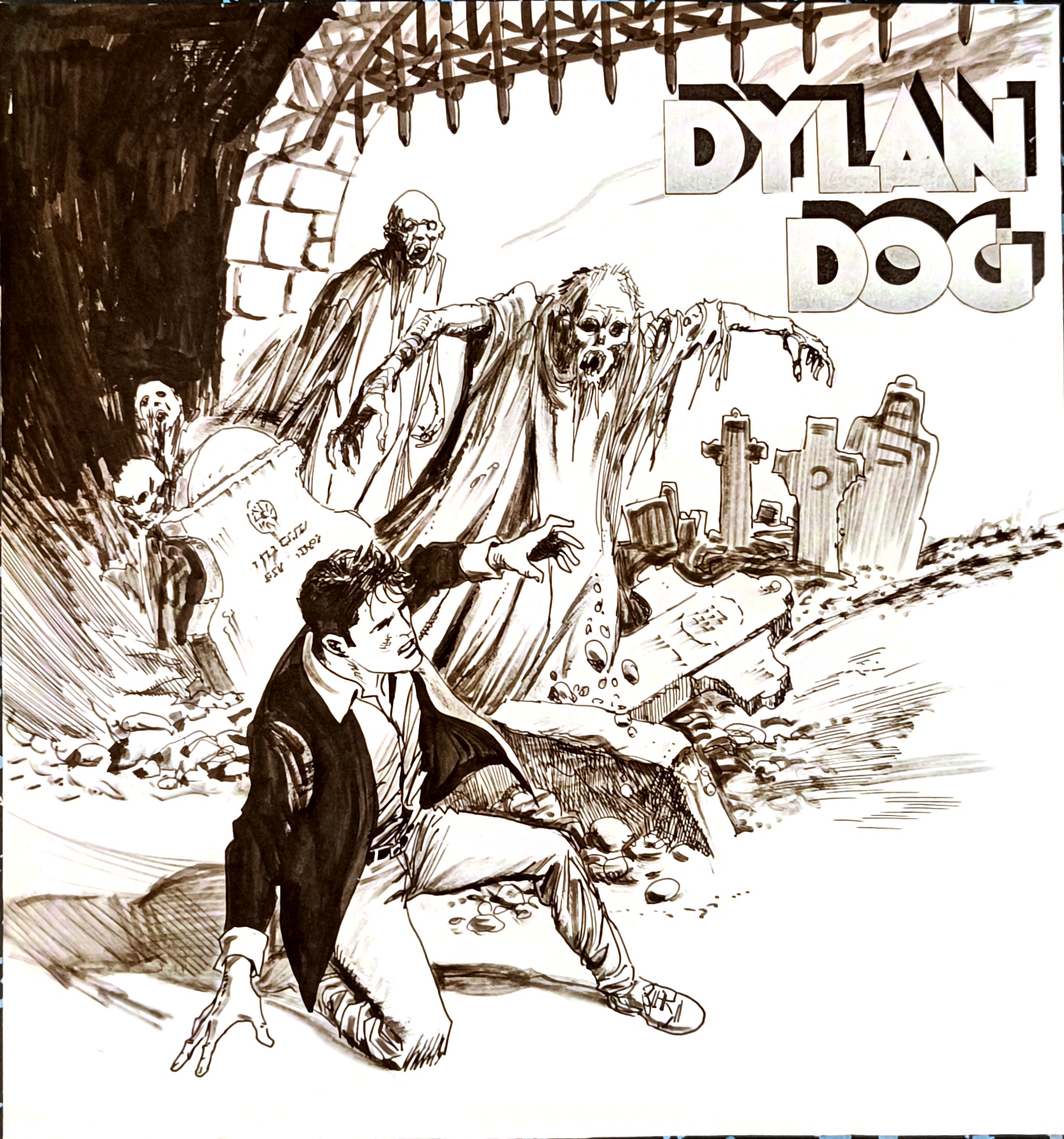 Illustrazione Originale Inedita Giovanni Freghieri  “Dylan Dog – L’alba dei morti Viventi”