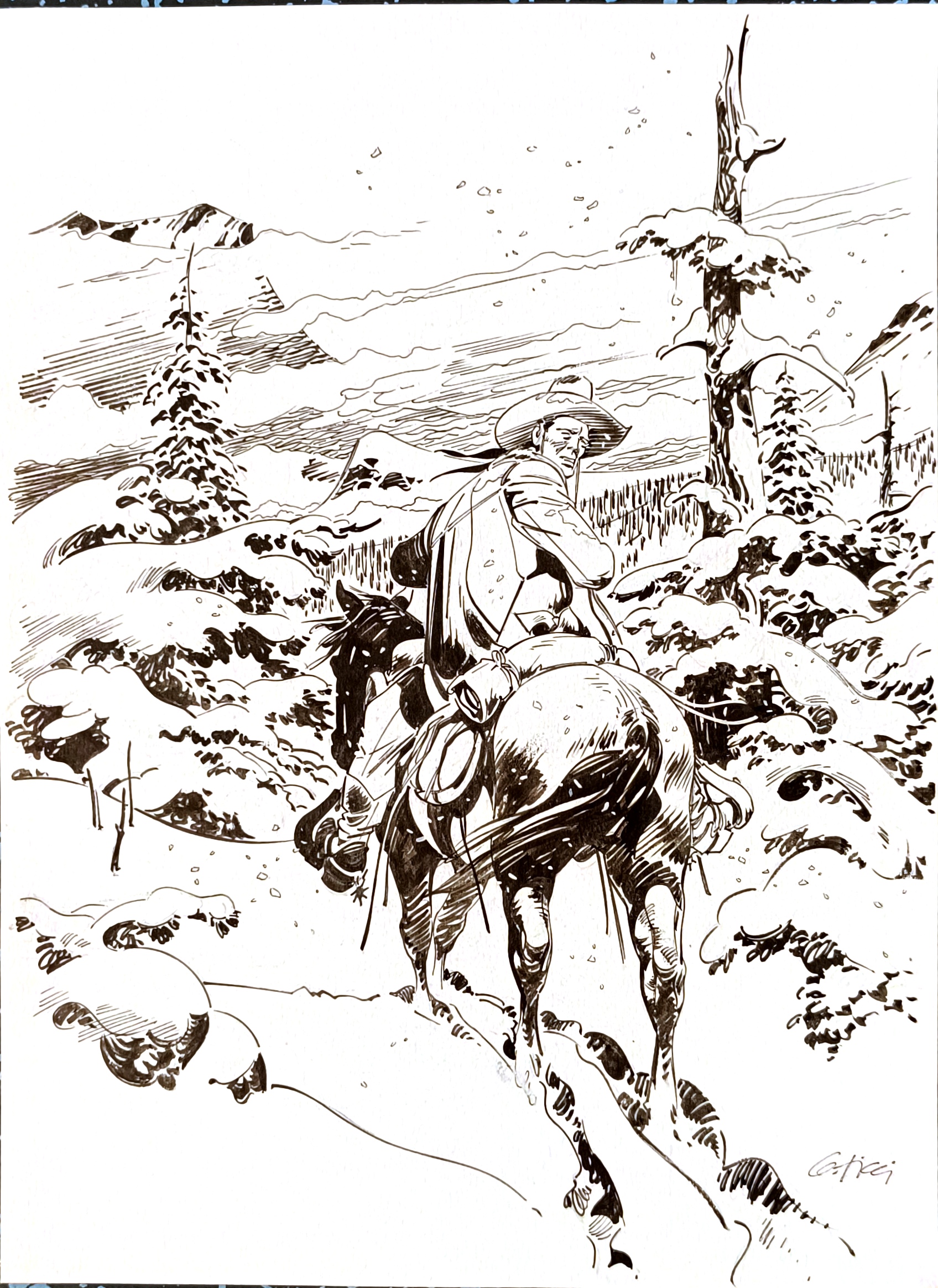 Illustrazione Originale Giovanni Ticci – Tex l’avventura e i ricordi – Verso Nord