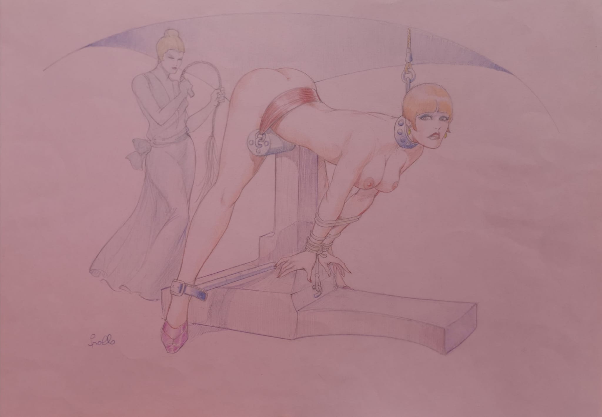 Illustrazione originale Leone Frollo – Tortura – Grande Formato