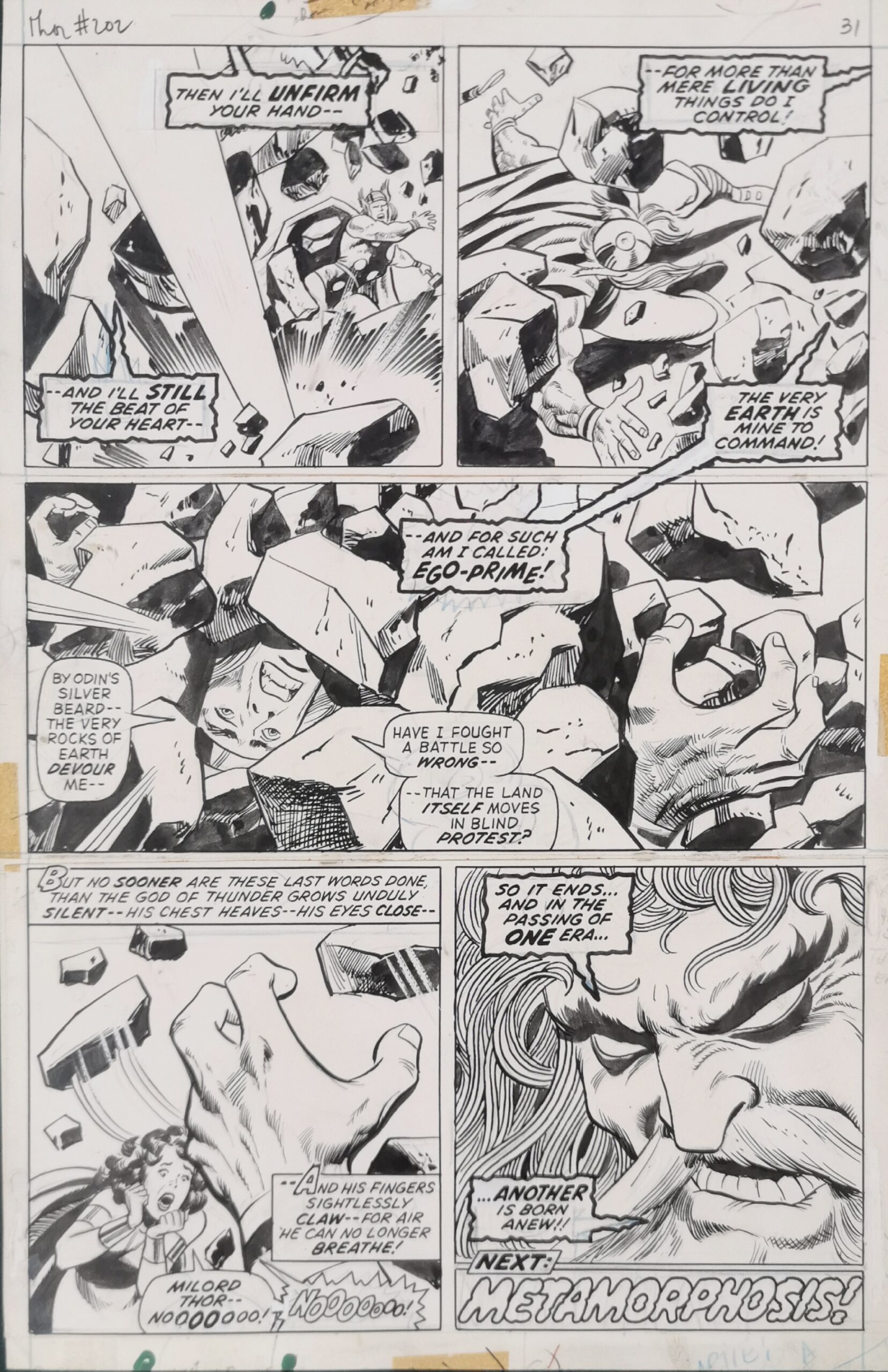 Tavola originale – John Buscema/ Vince Colletta – Thor # 202 pag.21