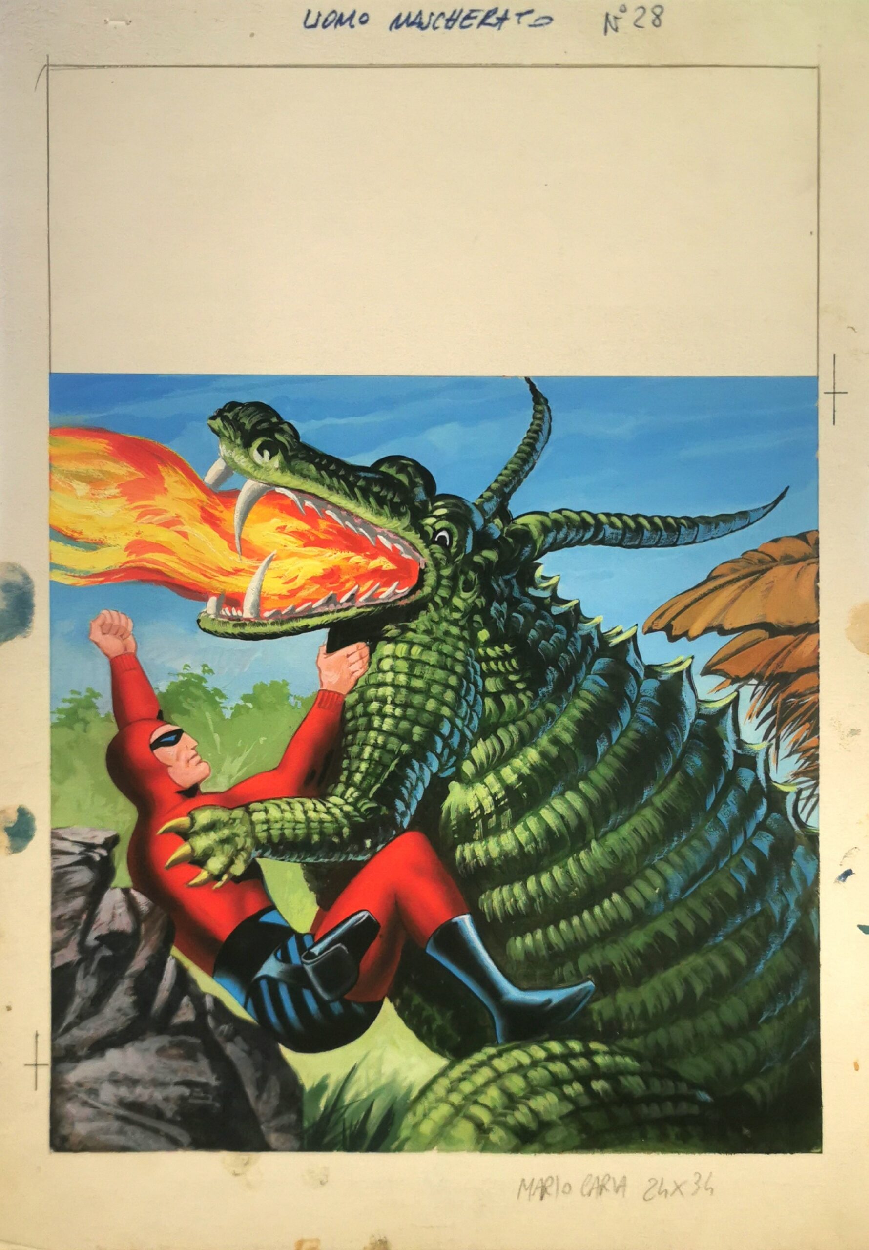 Copertina originale Mario Caria – Uomo Mascherato Avventure Americane III Serie n. 28