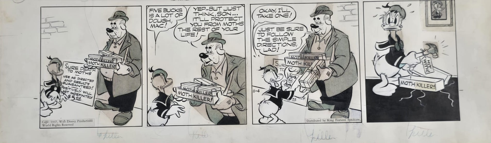 Original Strip Al Taliaferro – Donald Duck 11-04- 47