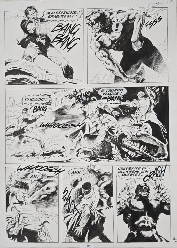 Tavola originale Maurizio Dotti  Dampyr n. 7 "Zona proibita"  pag.90