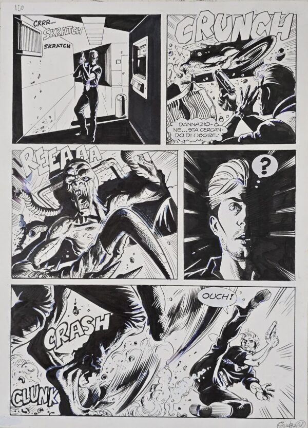 Tavola originale Gigi Simeoni Nathan Never n. 86 "La lunga notte " pag. 48