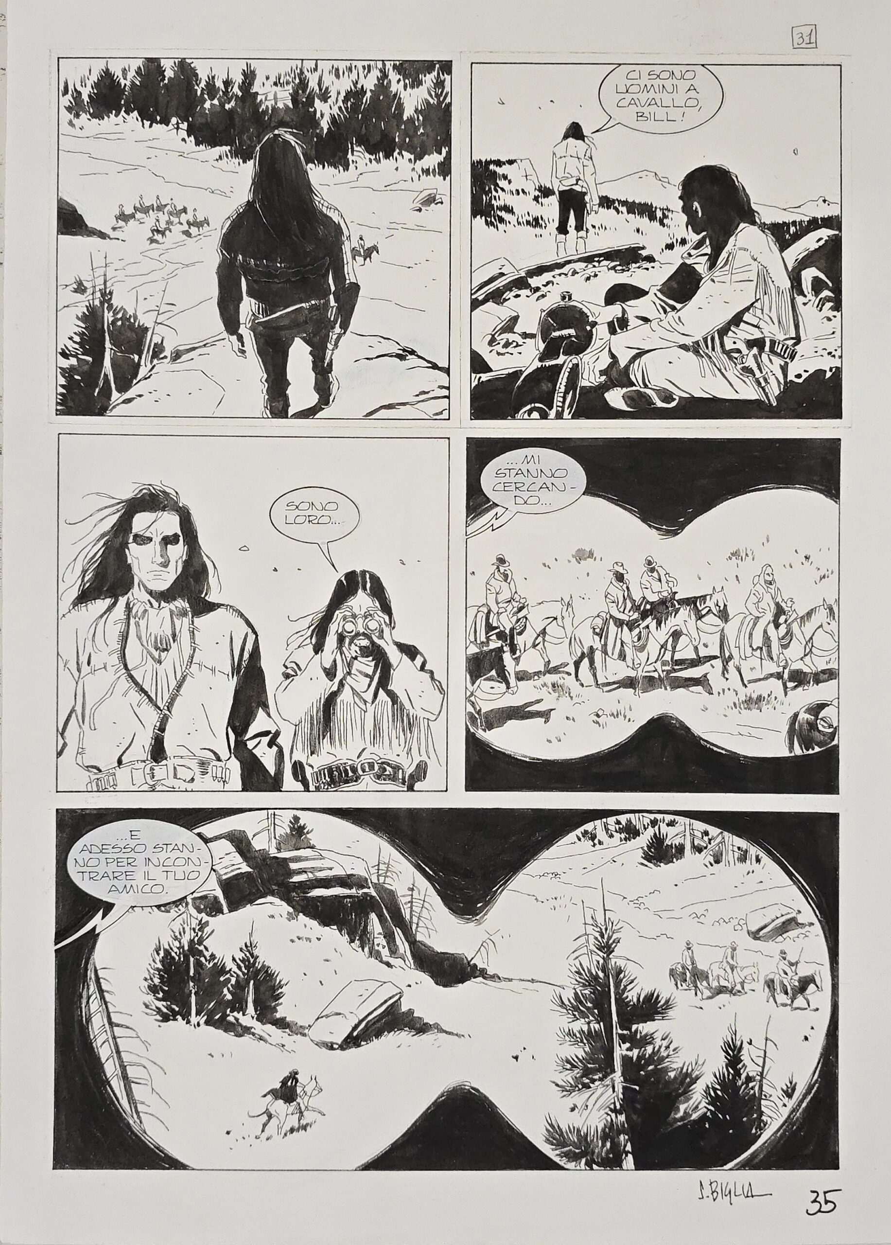 Tavola originale Stefano Biglia Magico Vento n.43 “Wild Bill” pag. 35