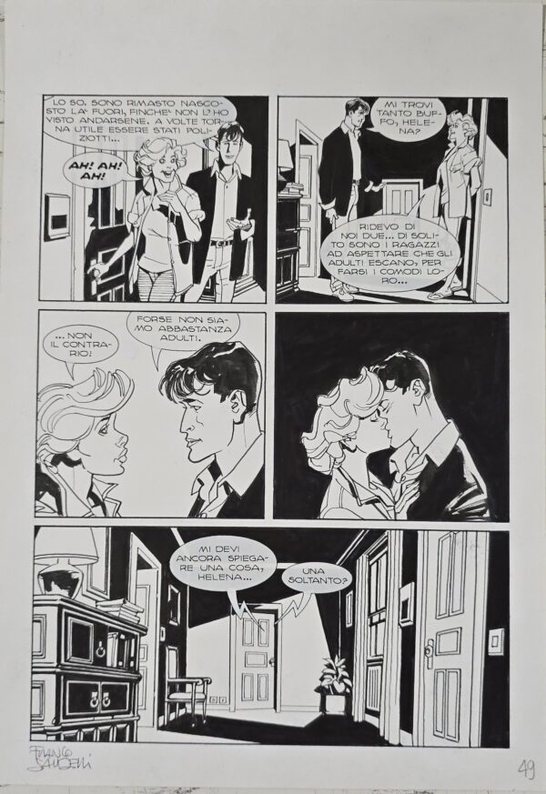 Tavola originale Franco Saudelli Dylan Dog n. 177 "Il discepolo" pag. 49
