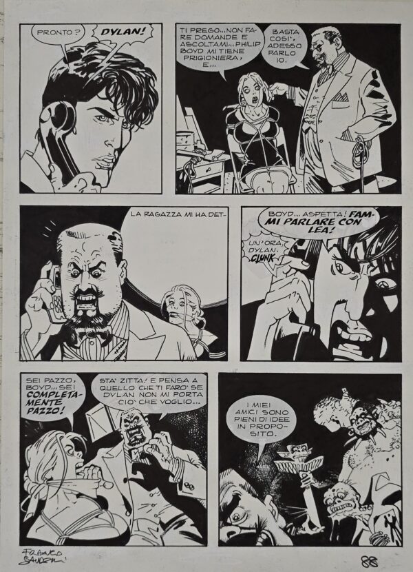 Tavola originale Franco Saudelli Dylan Dog n. 256 "Il feroce Takurr" pag. 88