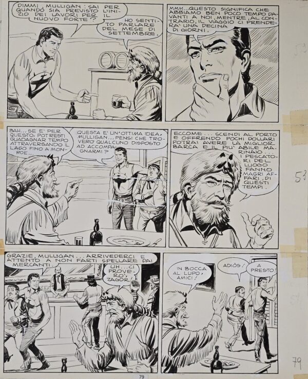 Tavola originale Gallieno Ferri Zagor n. 11 " L isola della Paura " pag. 79