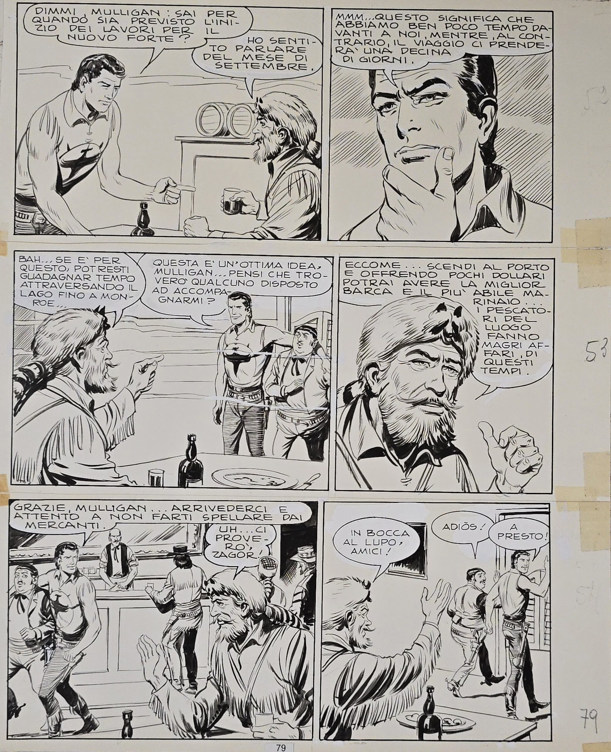 Tavola originale Gallieno Ferri Zagor n. 11 ” L isola della Paura ” pag. 79