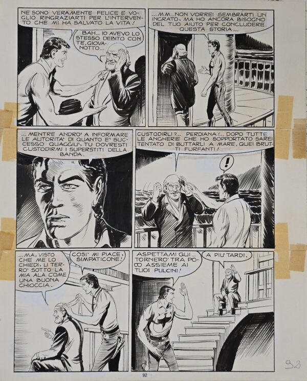 Tavola originale Gallieno Ferri Zagor n.24 " Le Jene del mare" Pag. 92