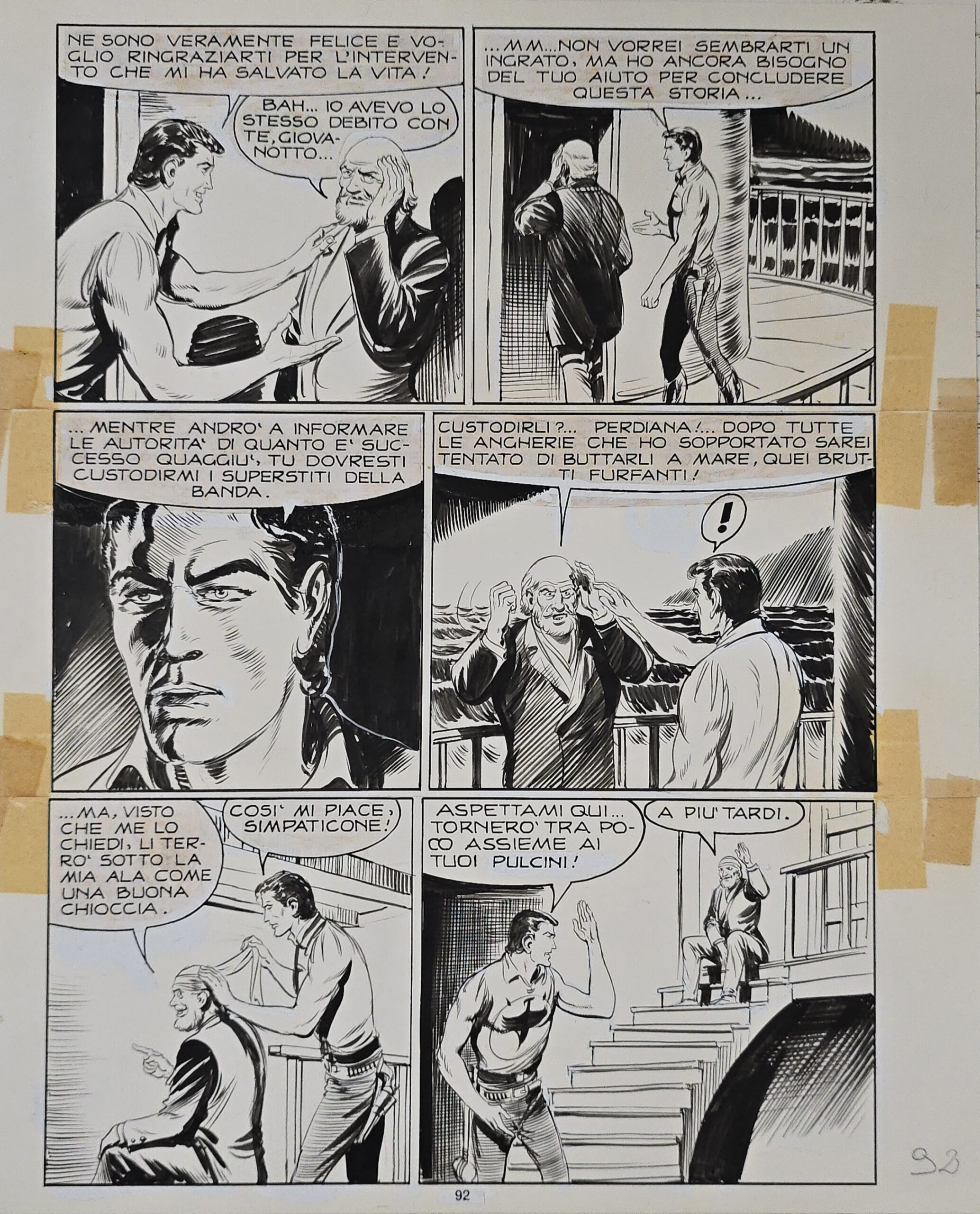 Tavola originale Gallieno Ferri Zagor n.24 ” Le Jene del mare” Pag. 92