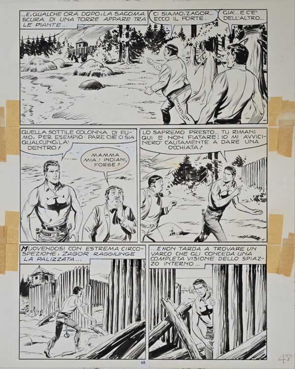 Tavola originale Gallieno Ferri Zagor n.24 " Le Jene del mare" Pag. 48