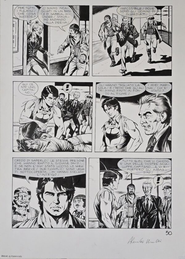 Tavola originale Alessandro Piccinelli  Zagor n. 493 "Mississippi" p. 50