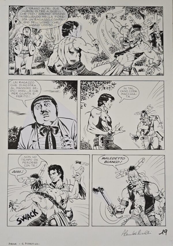 Tavola originale Alessandro Piccinelli  Zagor n. 493 "Mississippi" p. 19