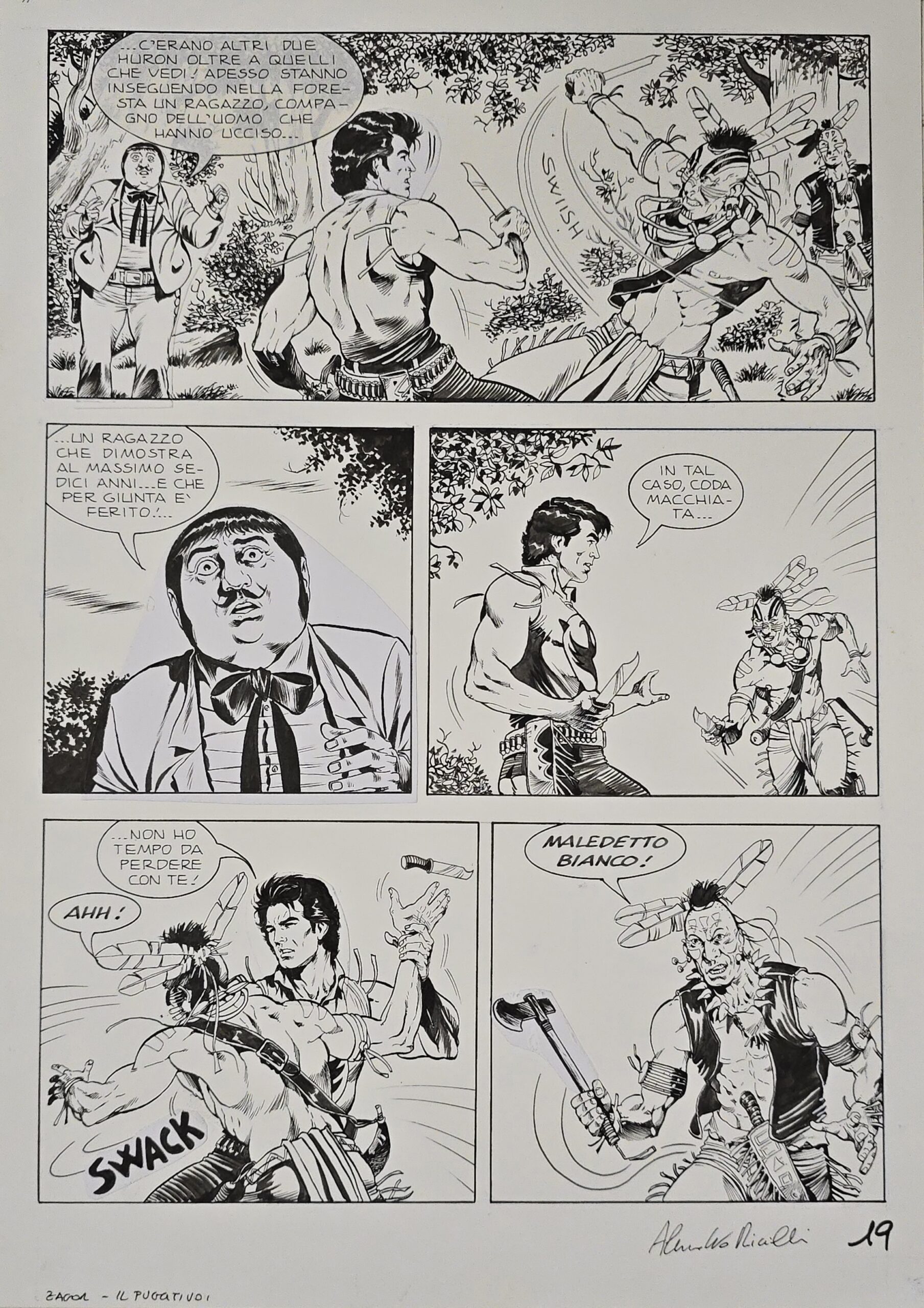 Tavola originale Alessandro Piccinelli  Zagor n. 493 “Mississippi” p. 19