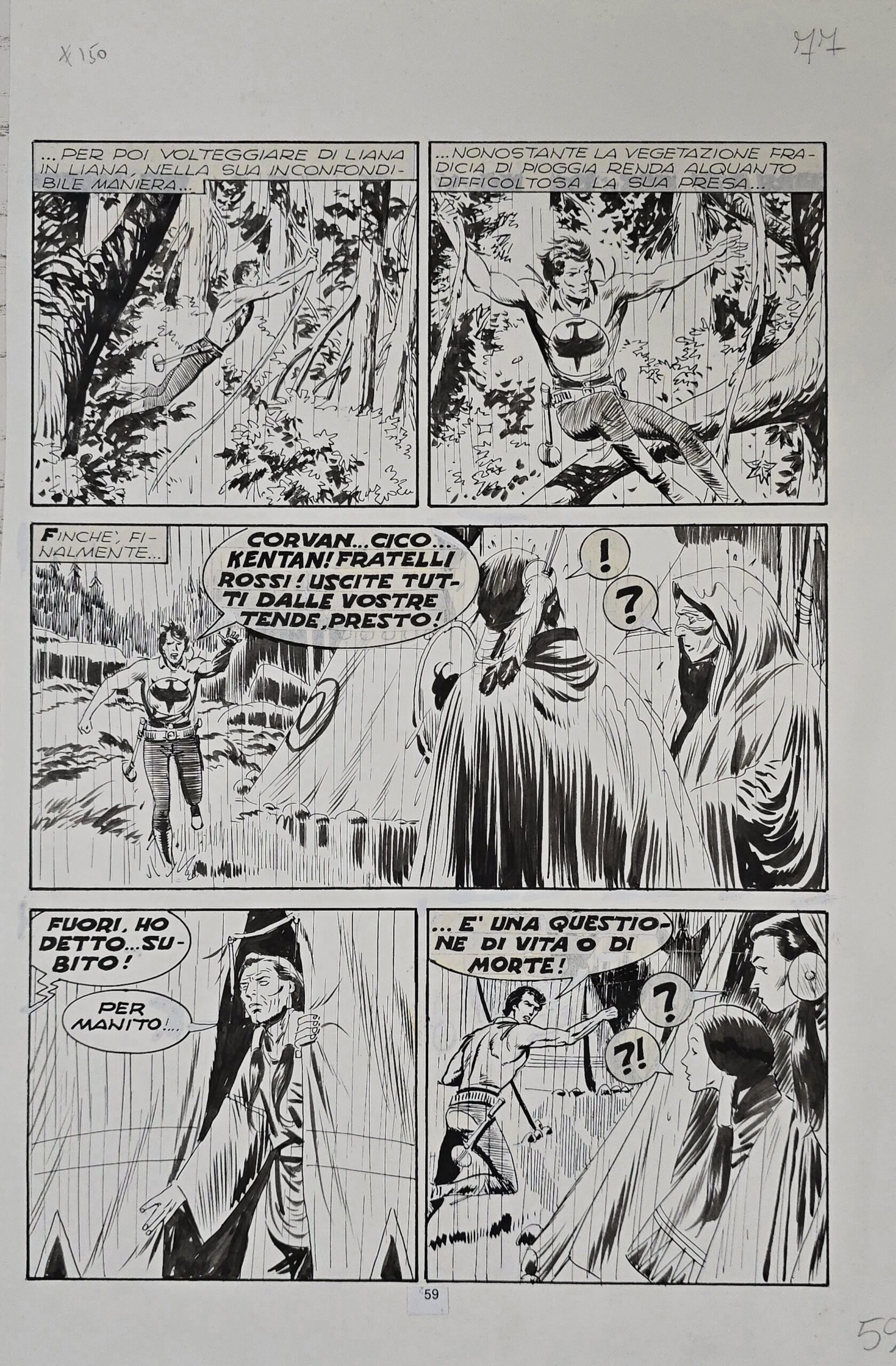 Tavola originale Marco Torricelli  Zagor n. 359 “Segnali di fumo” pag. 59