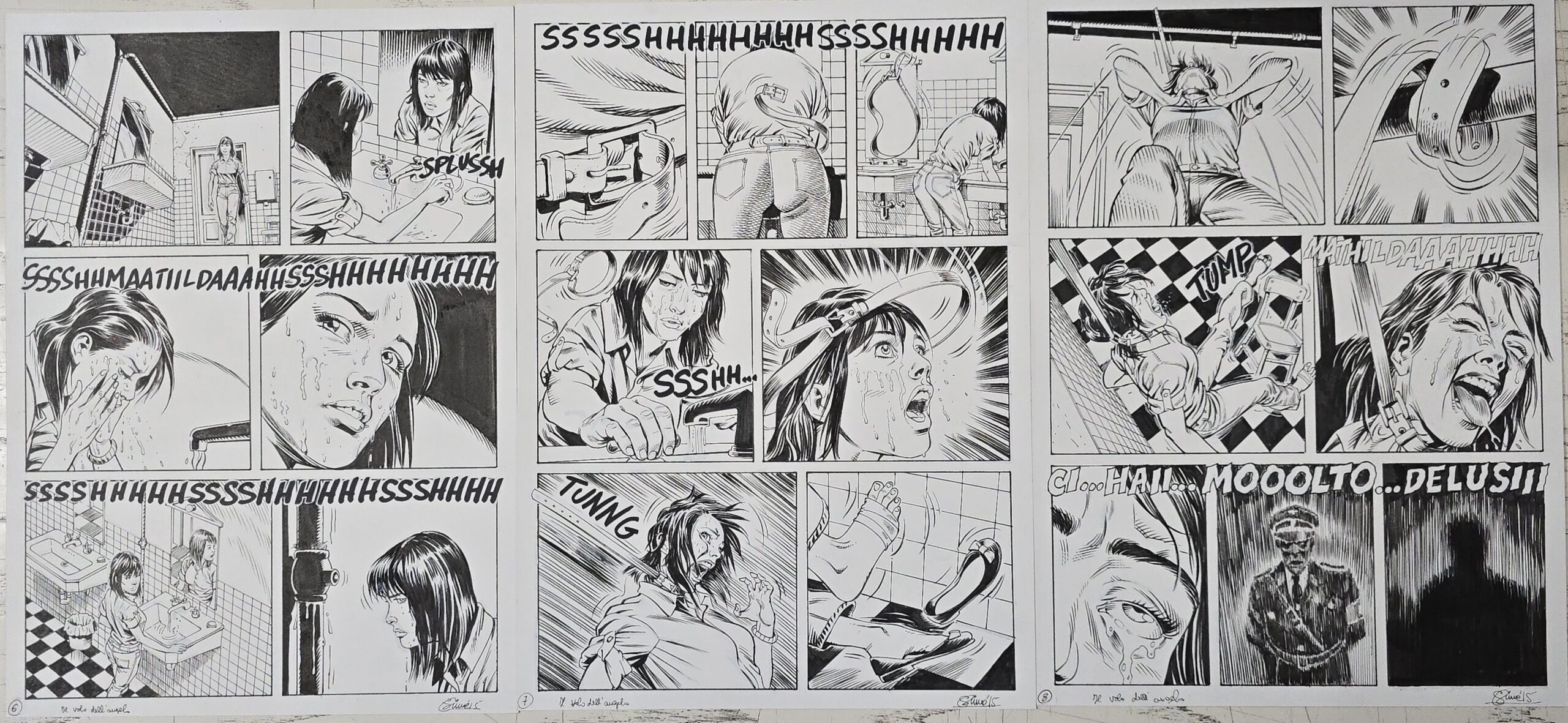 Tavole originali  Gigi Siemoni Dylan Dog n. 368 “Il passo dell’ Angelo”pag.6/8